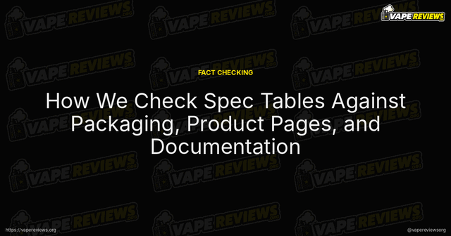 How We Check Spec Tables Against Packaging, Product Pages, and Documentation article image
