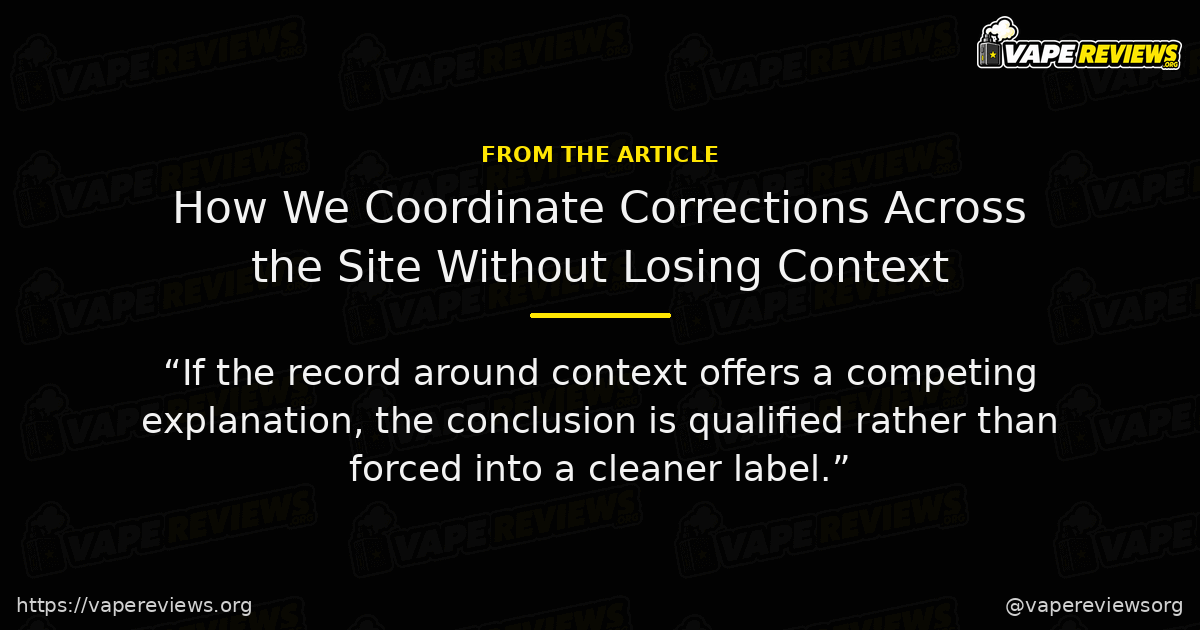 How We Coordinate Corrections Across the Site Without Losing Context key excerpt How We Coordinate Corrections Across the Site Without Losing Context article quote graphic
