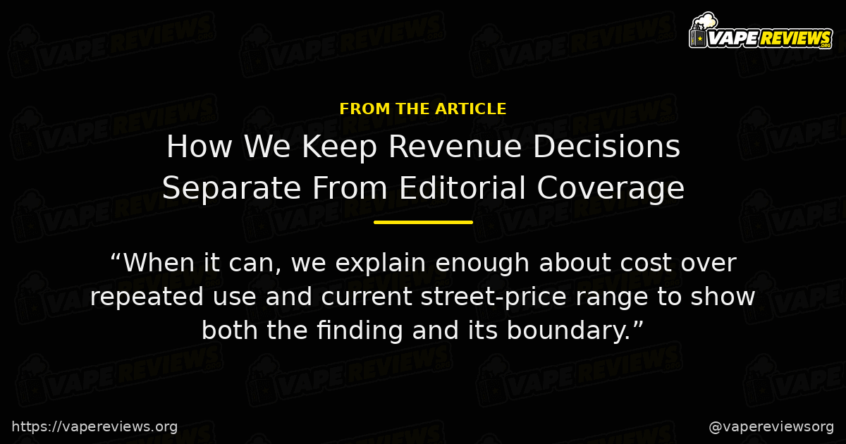 How We Keep Revenue Decisions Separate From Editorial Coverage article quote graphic