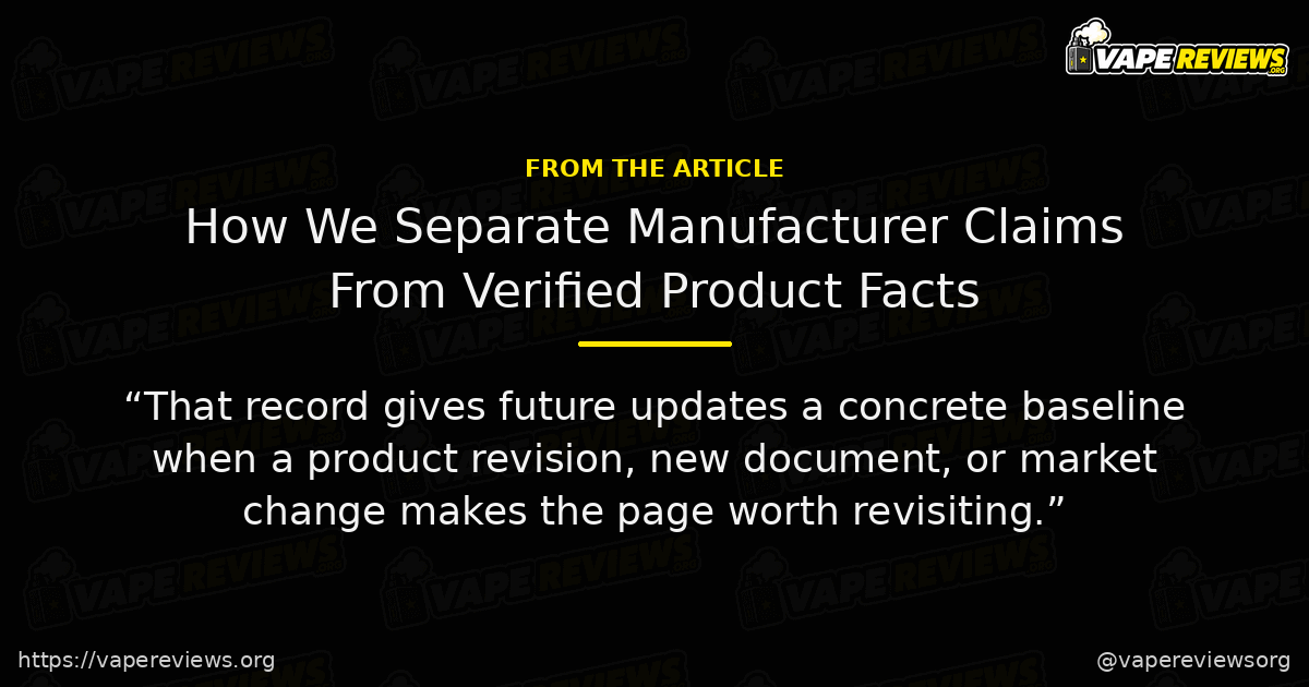 How We Separate Manufacturer Claims From Verified Product Facts article quote graphic