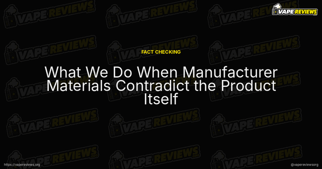 What We Do When Manufacturer Materials Contradict the Product Itself article image