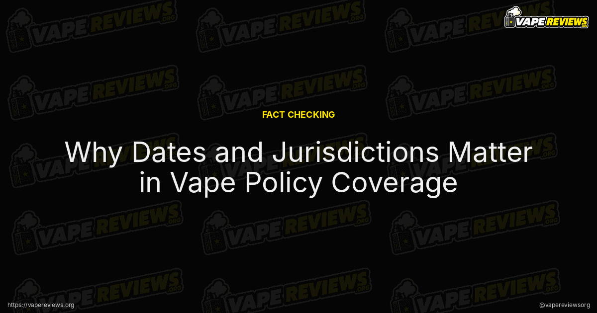 Why Dates and Jurisdictions Matter in Vape Policy Coverage article header image Why Dates and Jurisdictions Matter in Vape Policy Coverage article header image