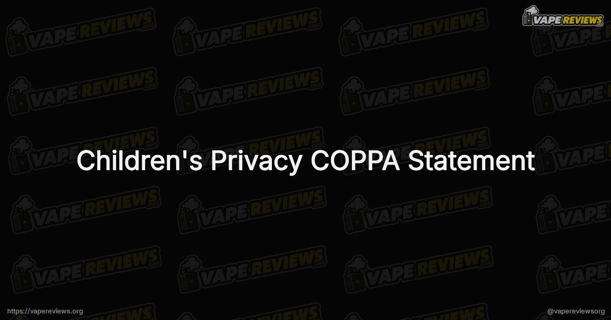 Children's Privacy COPPA Statement page header image
