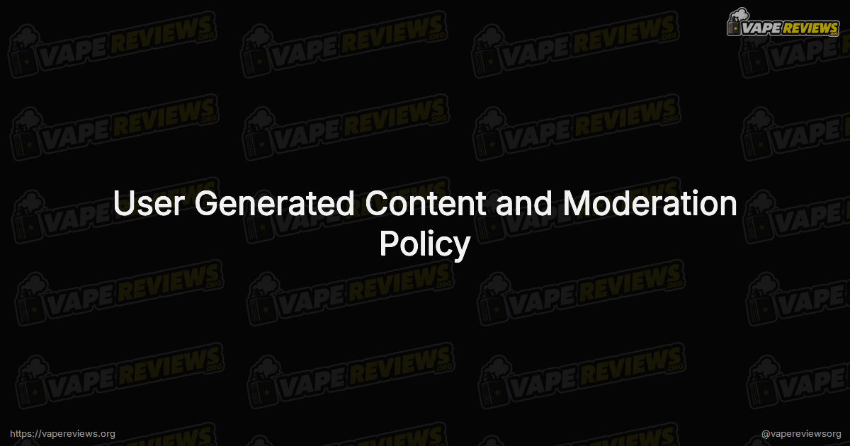 User Generated Content and Moderation Policy page header image User Generated Content and Moderation Policy page header image
